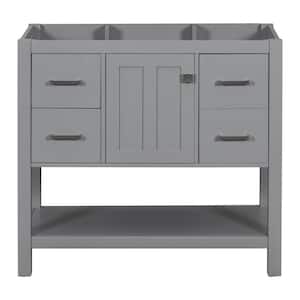 35.4 in. W x 17.8 in. D x 33 in. H Modern Bath Vanity Cabinet without Top in Gray
