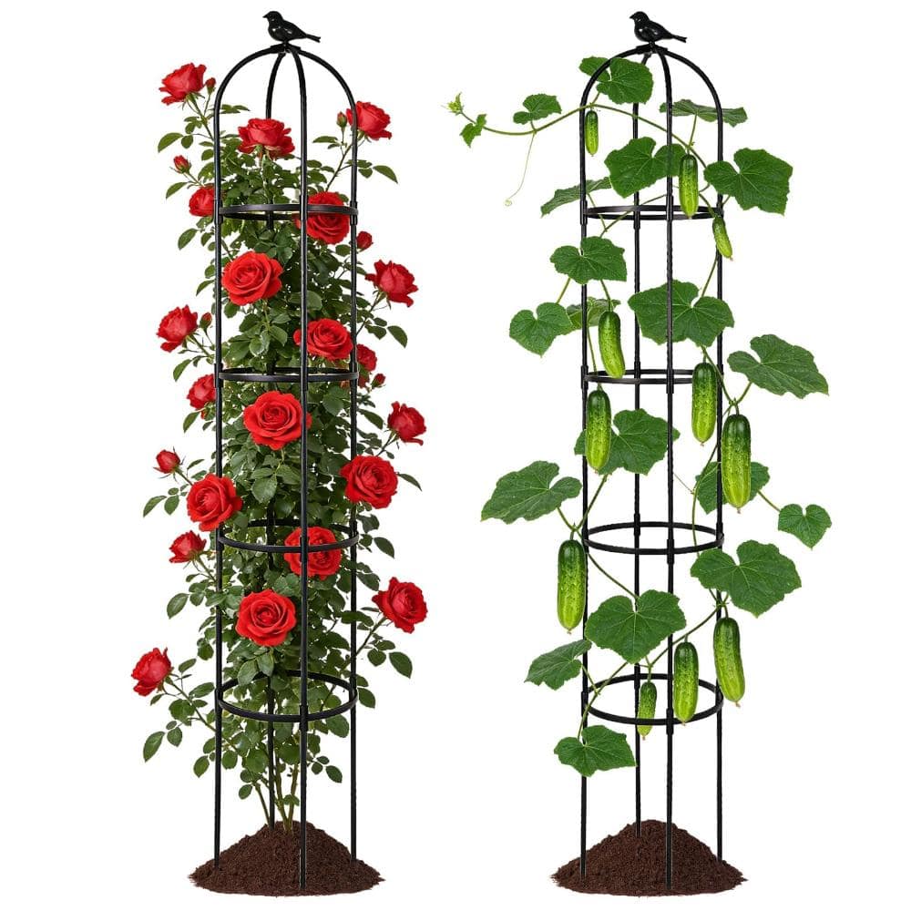 6.3 ft Garden Obelisk Trellis Adjustable Plant Support Black 1-Piece price history on PriceWatchPro