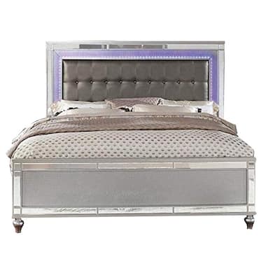 King Wood Lighted Headboard Beds, Light Up Queen Bed Frame
