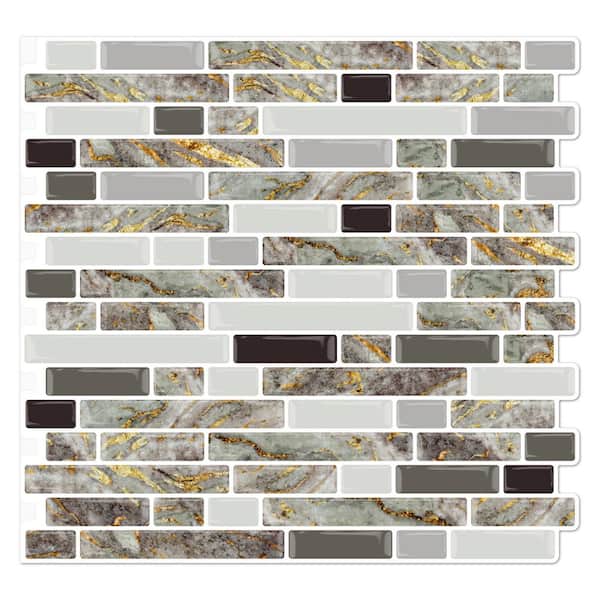 Yipscazo Classical Vinyl Multicolor Collection Light Brown 10 in. x 10 in. Vinyl Peel and Stick Tile (6.9 sq. ft./10-Sheets)