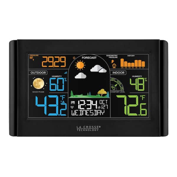 Large Color LCD Display Wireless Weather Station Barometer In