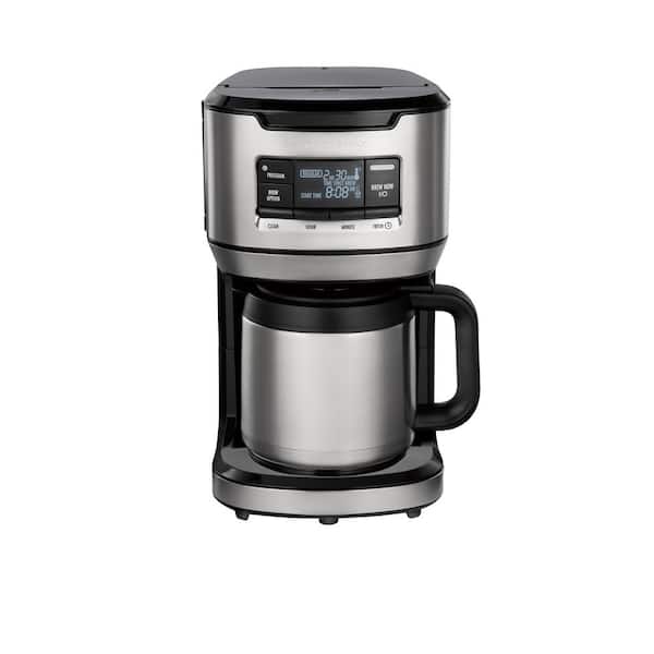 Hamilton Beach 12-Cup Black Programmable Front-Fill Coffee Maker with  Thermal Carafe 46391 - The Home Depot
