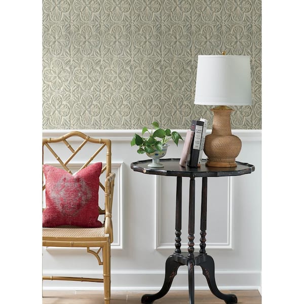 Karachi Wooden Damask Blue Prepasted Non Woven Wallpaper