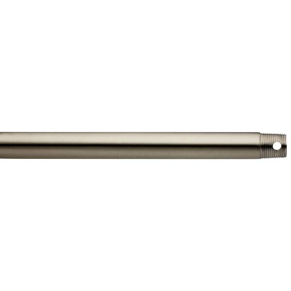 KICHLER 48 in. Brushed Stainless Steel Dual Threaded Ceiling Fan Extension Downrod