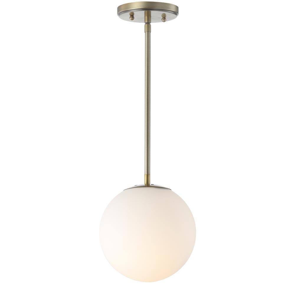 Bleecker 7.75" White Glass Globe LED Pendant Light