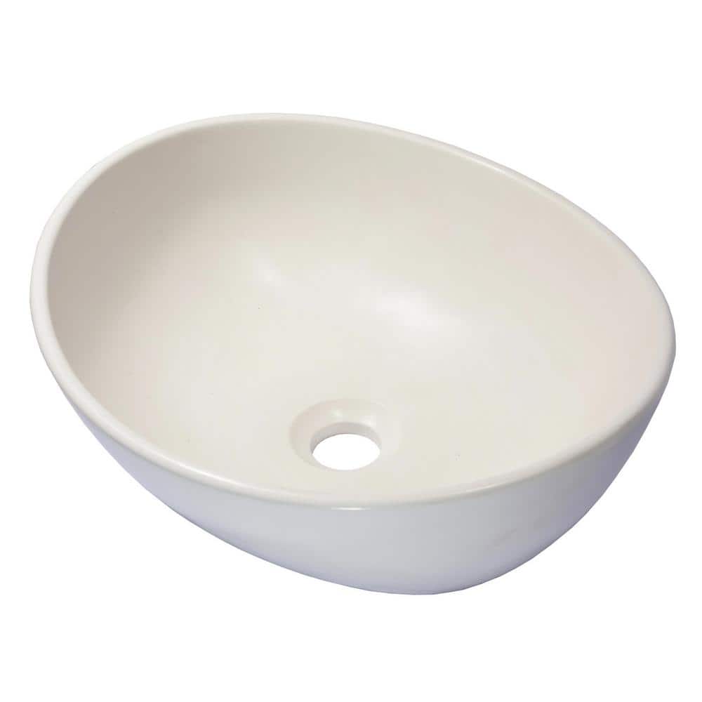 Eden White Ceramic Oval Bathroom Sink