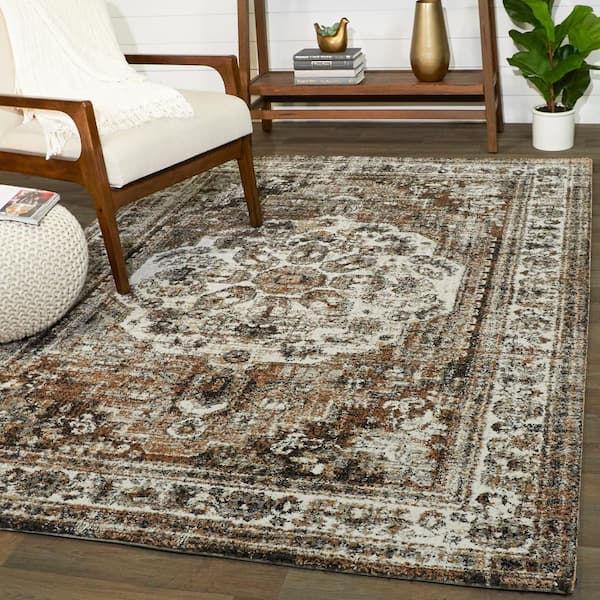 Hess Brown 5 ft. x 7 ft. Vintage Oriental Area Rug