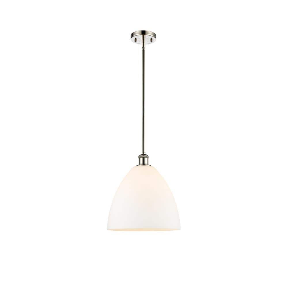 Bristol Glass 60-Watt 1 Light Polished Nickel Shaded Mini Pendant Light with Frosted glass Frosted Glass Shade price history on PriceWatchPro
