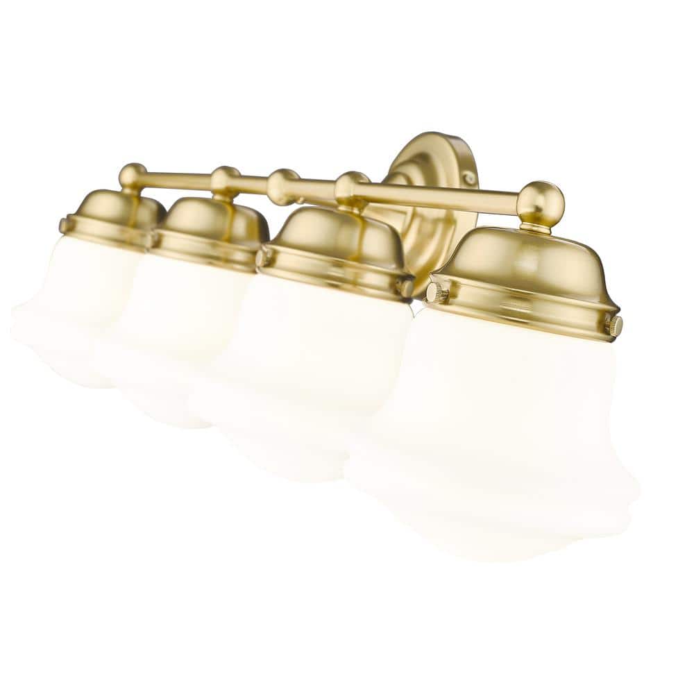 Luxe Gold 31.5" Dimmable Vanity Light with Matte Opal Glass