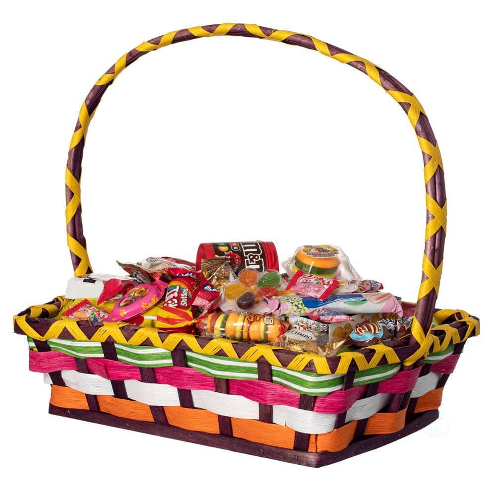 WICKERWISE Vibrant Wicker Gift Basket Versatile Woven Basket with