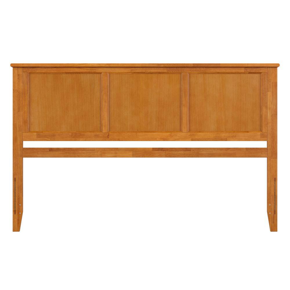 Madison King Light Toffee Solid Wood Panel Headboard with USB Charger