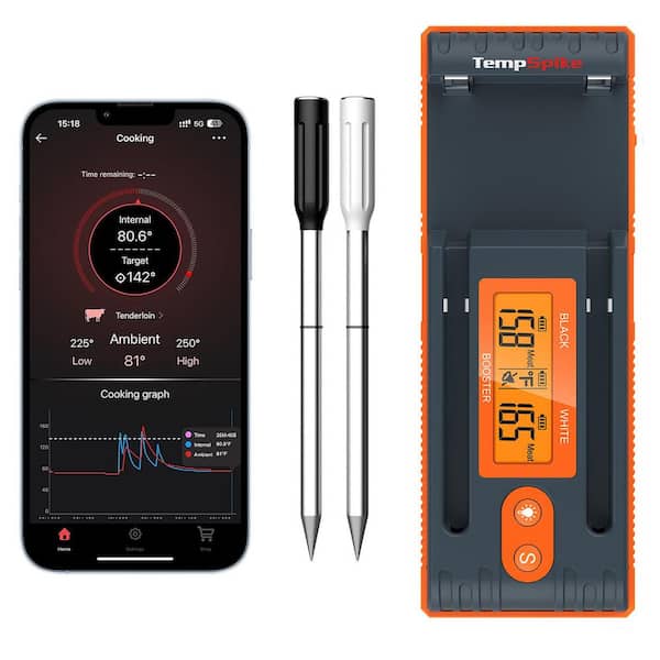 2-Probe 500ft. Truly Wireless Meat Thermometer, Twin TempSpike, Red, Bluetooth Meat Thermometer for Grilling and Smoking