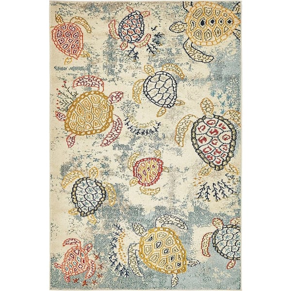 Unique Loom Positano Treasure Beige 4' 0 x 6' 0 Area Rug