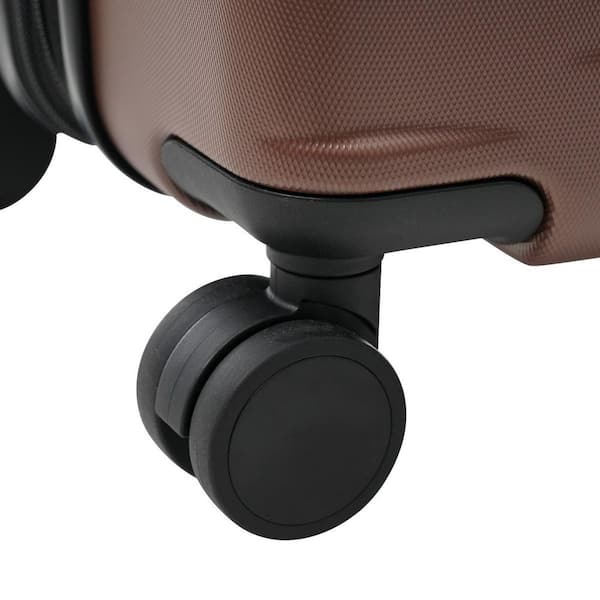 LIVACA 5-Piece Brown ABS Plastic Hardside Expandable Luggage Set