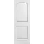 30 in. x 80 in. Roman Primed Smooth 2 Panel Round Top Hollow Core Composite Interior Door Slab with Bore