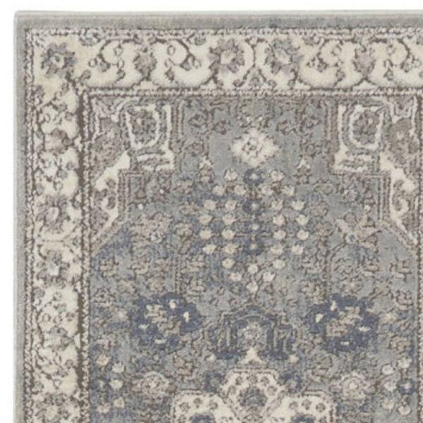 2 X 10 White Medallion Washable Area Rug Runner Rug