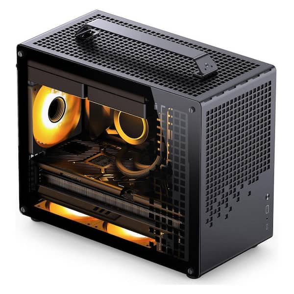 Micro-ATX Mini Tower PC Case with Detachable Handle, Black