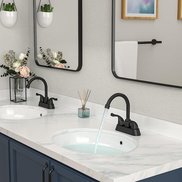 8 in. Double Handle Widespread Bathroom Faucet in Matte Black for Vessel Sink