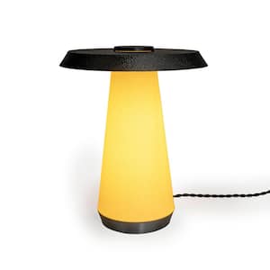 Bruno 12.25 in. Mid-Century Minimalist Plant-Based PLA 3D Printed Dimmable LED Table Lamp, Yellow/Black