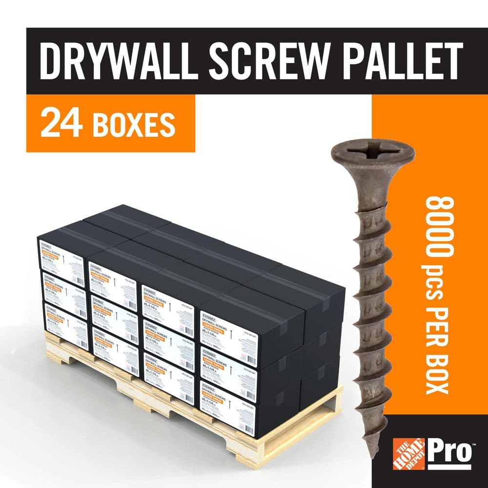 "#6 x 1-1/4 2.65 mm Coarse Thread Phillips Bugle Head Phosphate Drywall Screw Pallet (24 Boxes)" price history on PriceWatchPro