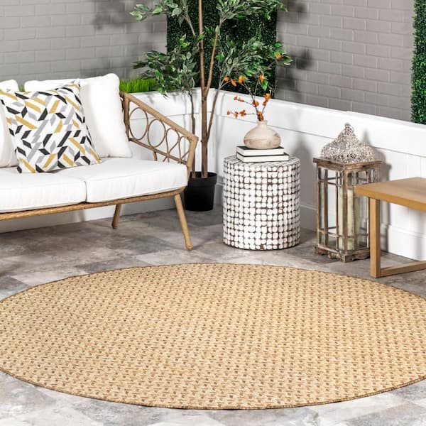 Taraji Herringbone Brown 8 ft. Outdoor Area Rug