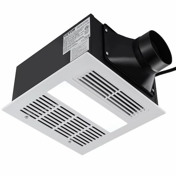 110 CFM Ceiling Mount Bathroom Exhaust Fan with Light, 1.5 Sones Low Noise Operation, White