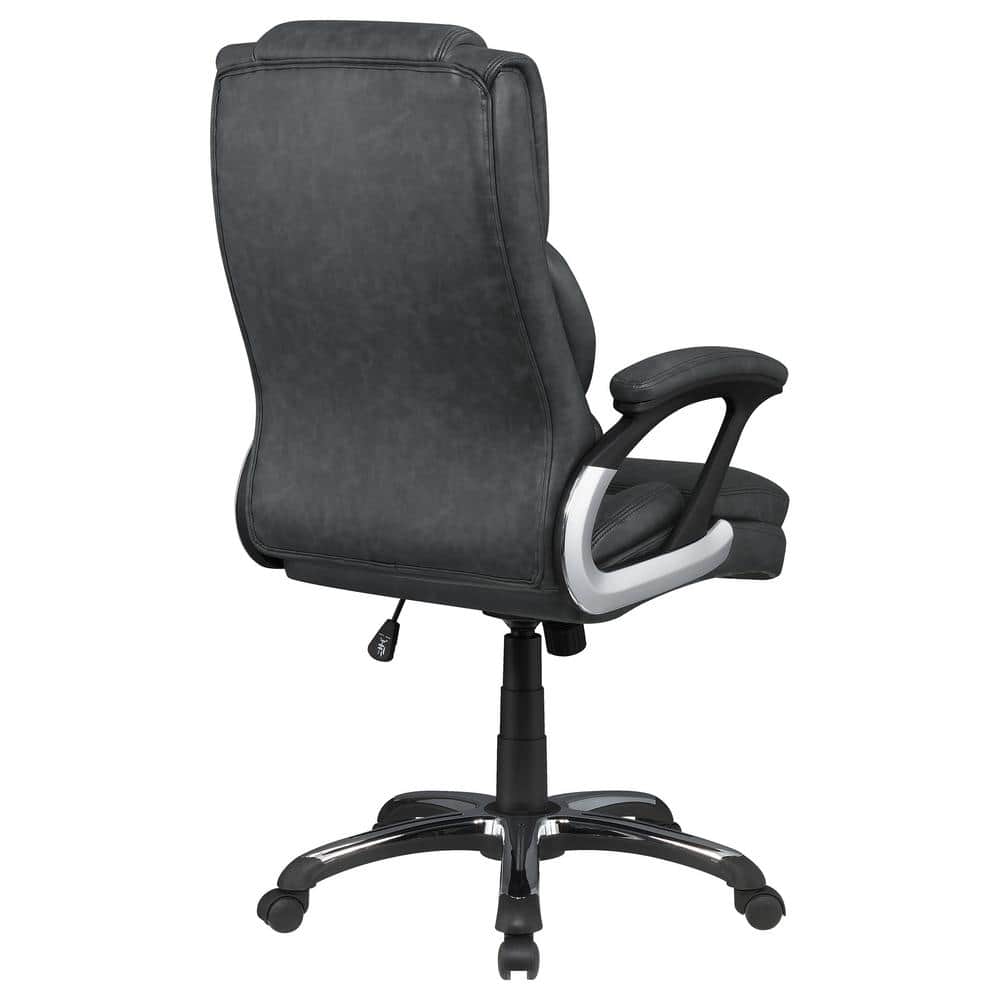 Dark Gray High Back Leather Executive Swivel Chair
