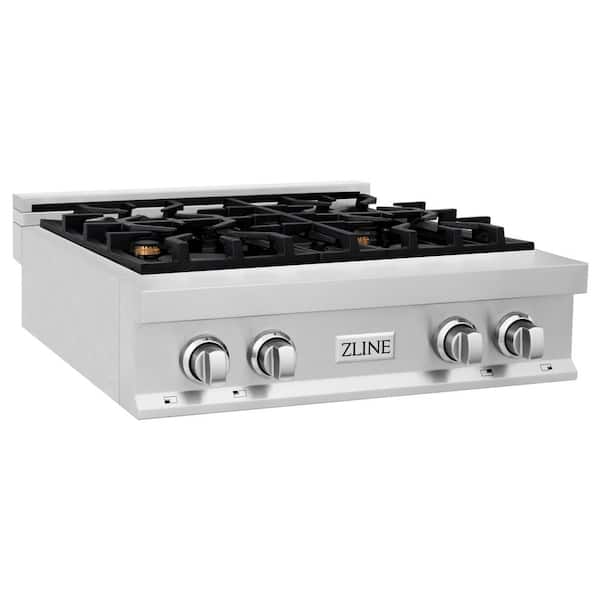 ZLINE Kitchen and Bath 30 in. 4 Burner Front Control Gas Cooktop with