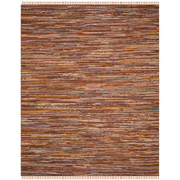 SAFAVIEH Rag Gold/Multi 10 ft. x 14 ft. Striped Speckled Area Rug