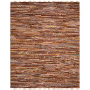 SAFAVIEH Rag Rug Gold/Multi 2 ft. x 6 ft. Striped Speckled Runner Rug ...