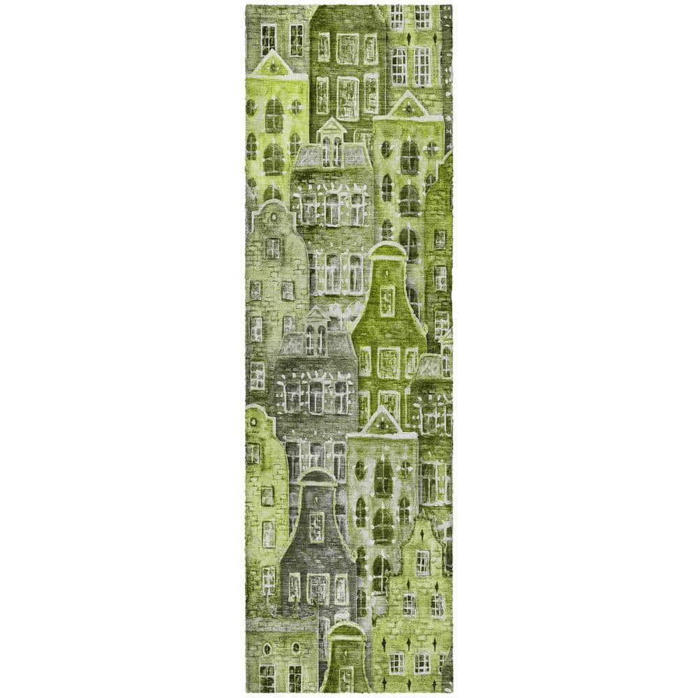 Dream Shag Premium Machine Washable Abstract ADS600 Green 2 ft. x 7 ft. Runner Rug price history on PriceWatchPro