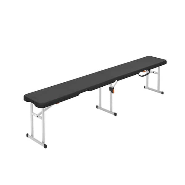 6 ft. Steel Frame Black  Portable Indoor/Outdoor Foldable Bench