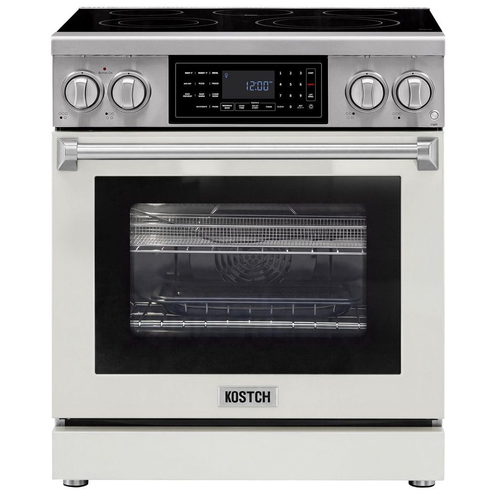 Tilt Panel 30 in. 5 Burner Elements Freestanding Electric Range with 4.8 cu. ft. Air Fry Conv. Oven in White price history on PriceWatchPro