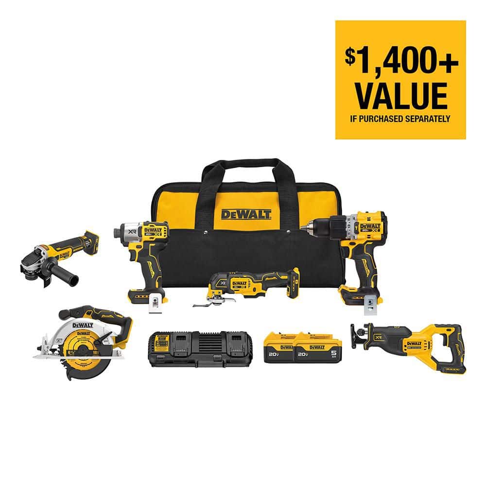 DEWALT 20-Volt XR Lithium-Ion 6-Tool Cordless Combo Kit with