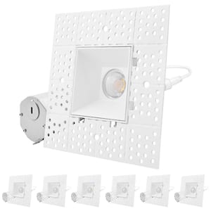 2 in Canless Remodel LED Trimless Recessed Light 5 Color Temperatures Interlocking Module 8W Wet & IC Rated 6-Pack