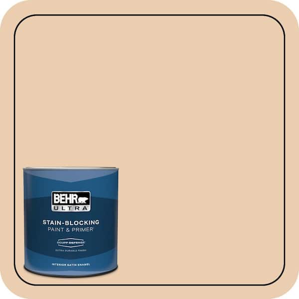 BEHR ULTRA 1 qt. #BXC-64 Shortbread Cookie Extra Durable Satin Enamel Interior Paint & Primer