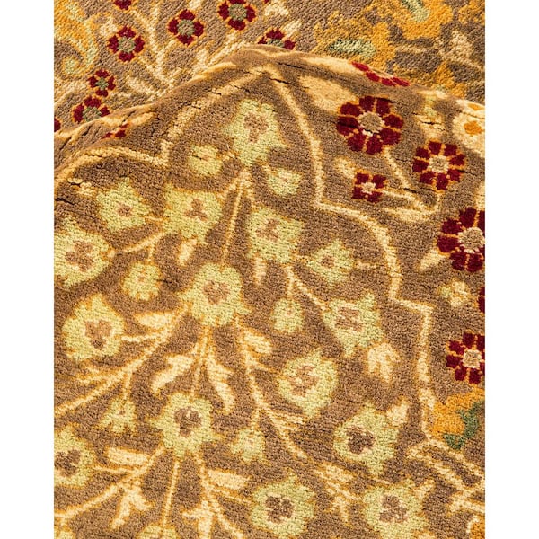 Mogul Brown 6 x 12 Oriental Wool Indoor Runner Rug