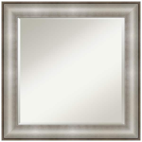 25" x 25" Imperial Framed Bathroom Vanity Wall Mirror Silver - Amanti Art: Modern Square Beveled, No Assembly Required