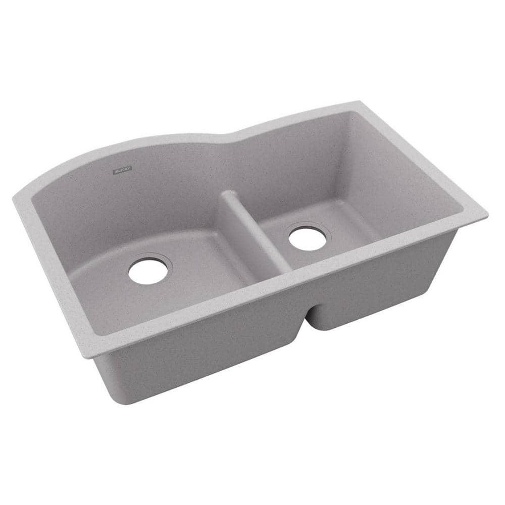 Greystone Quartz 33" Double Bowl Undermount Kitchen Sink