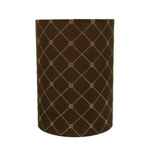 8 in. x 11 in. Brown with Checker Pattern Drum/Cylinder Lamp Shade