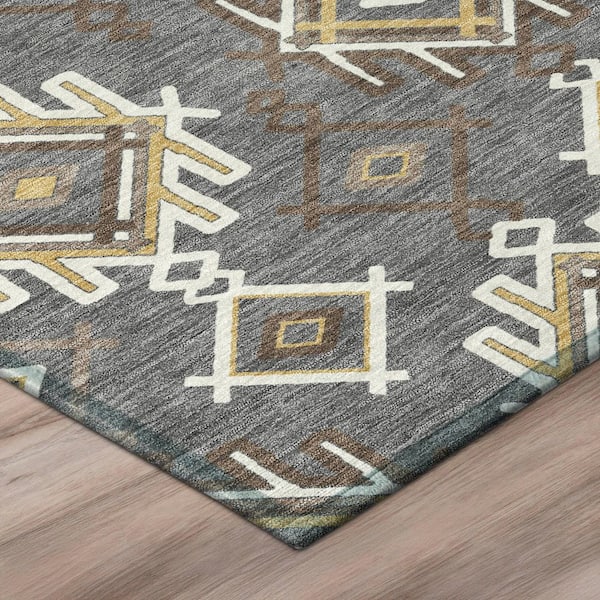 Chantille Machine Washable Indoor/Outdoor Abstract ACN3042 Gray 10 ft. x 14 ft. Area Rug