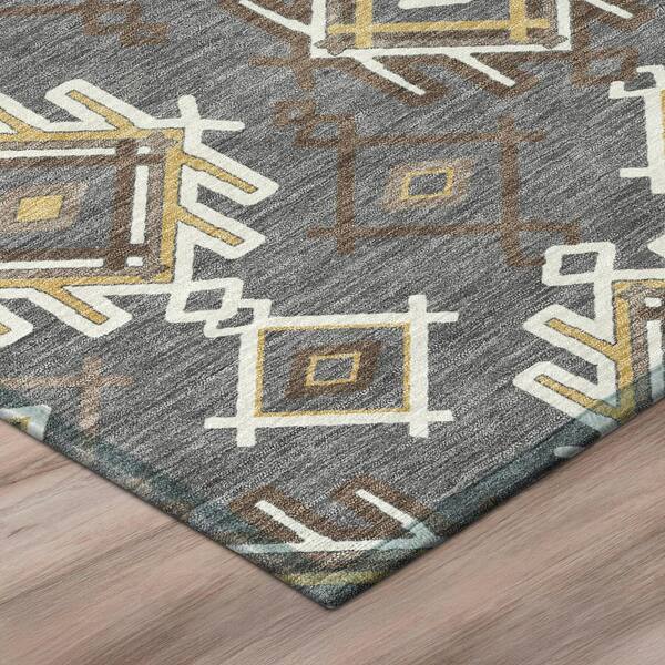 Chantille Machine Washable Indoor/Outdoor Abstract ACN3042 Gray 3 ft. x 4 ft. Area Rug