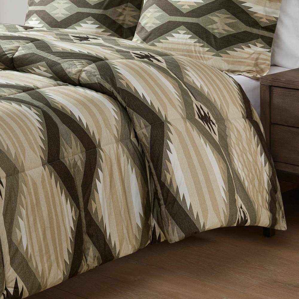 Full Brown Southwestern Down Alternative Comforter Set