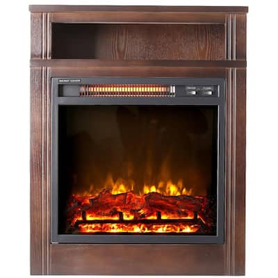 Lifesmart Electric Fireplaces The Home Depot Lifesmart Electric Fireplaces, Infrared Electric Fireplace With Shelf