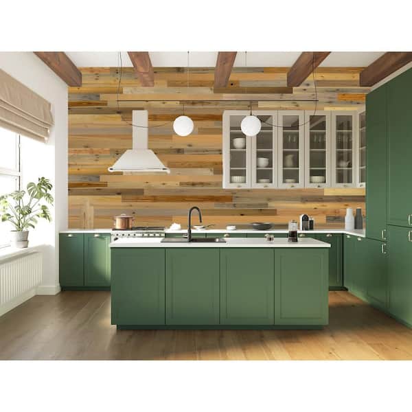 1/8 in. x 3 in. x 12-42 in. Peel and Stick Natural Wooden Decorative Wall Paneling (20 sq. ft./Box)