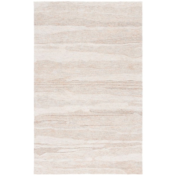 SAFAVIEH Ebony 6 ft. x 9 ft. Gray/Rust Abstract Striped Area Rug ...