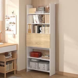 78-inch Tall Bookcase, Modern 6-Tier White Library Bookshelf with Storage Shelves, Open Bookcases Wood Display Shelves