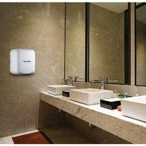 Hemlock White Stainless Steel Commercial Automatic High Speed Electric Hand Dryer