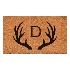 Antler Monogram Doormat, 24" x 36" (Letter D)