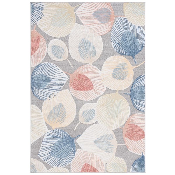 SAFAVIEH Sarasota Beige/Gray 5 ft. x 8 ft. Floral Area Rug